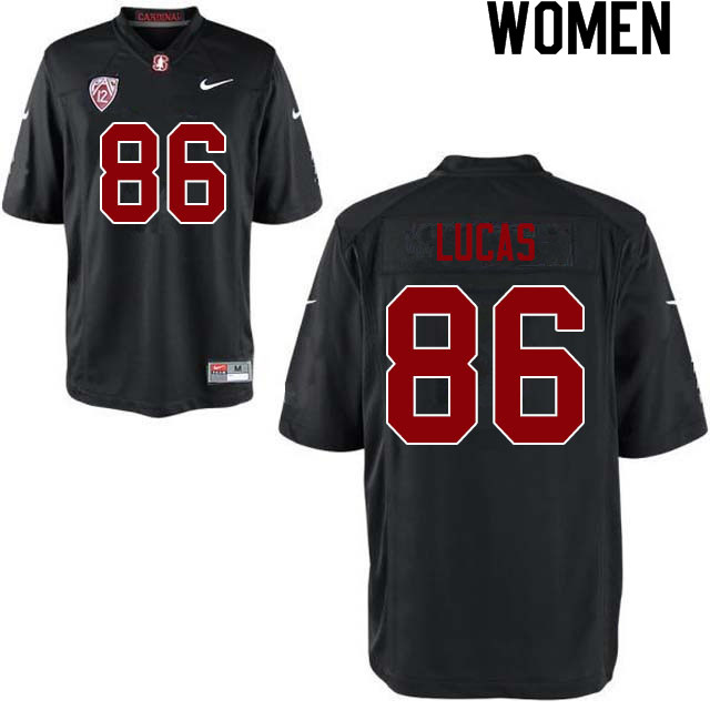 Women #86 Kale Lucas Stanford Cardinal College Football Jerseys Sale-Black